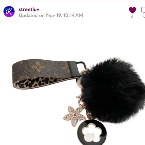 Designer Bag Keychain ~ Suede Lining and Charm or Pouf ~ Customized For You - Picture 5 of 6